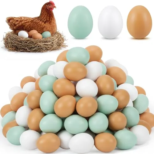 48 Piece Wooden Eggs Wood Chicken Egg, product photograph