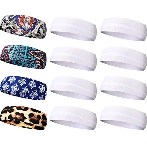 24 Piece Sublimation Headband Blank Tie Dye Headband Heat Transfer, White, product photograph