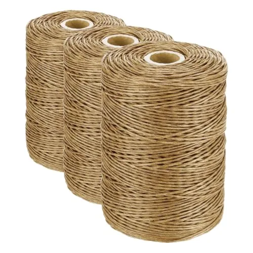 Three spools of paper-wrapped floral bind wire